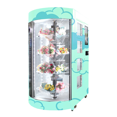Hospital Mall Automatic Flower Vending Machine With Transparent Shelf Refrigerated Humidification System