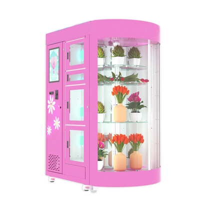 Máy bán hoa OEM Cửa hàng hoa tiện lợi Cửa hàng có cửa sổ 360 độ