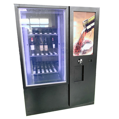 Máy bán rượu không gỉ Máy bán hàng tự động Đào tạo bằng thép đen với hệ thống làm mát