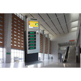 Trạm sạc điện thoại di động màn hình LCD Tủ khóa sử dụng trong nhà với chức năng quảng cáo nền tảng từ xa
