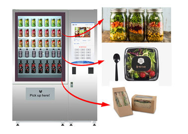 Đứng máy bán salad tươi tự động với hệ thống thang máy và hệ thống quảng cáo từ xa