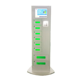 8 Lockers Free Cell Phone Charging Stations Advertising Kiosk With Different Languages UI