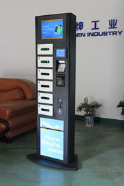 Winnsen quảng cáo điện thoại thông minh sạc Kiosk RFID hoạt động cửa kính Locker