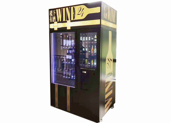 Máy bán kính chai rượu vang tự động với hệ thống thang máy, Kiosk bia Juice bán hàng tự động