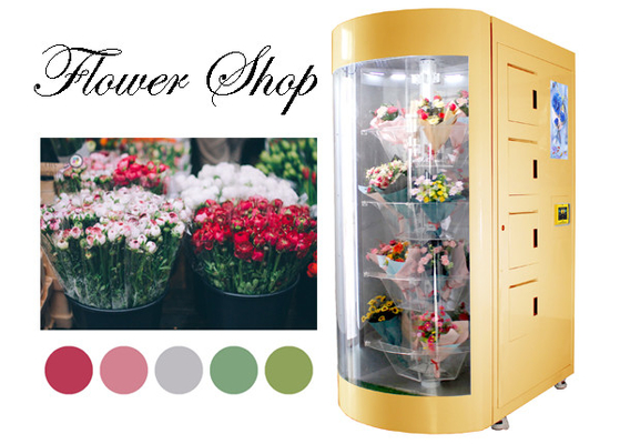 Holland Đan Mạch Máy bán hoa tươi cắt cành 24 giờ tùy chỉnh với máy tạo ẩm làm lạnh cho thị trường châu Âu