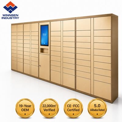 Chất lượng Winnsen Smart Parcel Locker với Cloud Remote Management màn hình cảm ứng Android 15.6 " và 600 cửa cho quyền truy cập an toàn 24/7. nhà máy