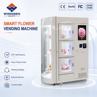 Chất lượng Máy bán hoa tự động xoay 360 độ cỡ lớn Winnsen với màn hình cảm ứng 22 inch và nhiều tùy chọn thanh toán nhà máy