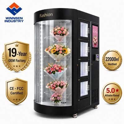 Chất lượng Máy bán hoa thông minh Winnsen 24 ngăn có tủ lạnh và máy tạo ẩm Cửa tự động đóng nhà máy