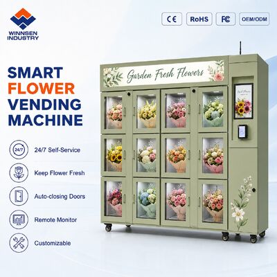 Chất lượng Máy bán hoa tươi lạnh Winnsen với cửa kính kép cho hoạt động cửa hàng hoa 24h nhà máy