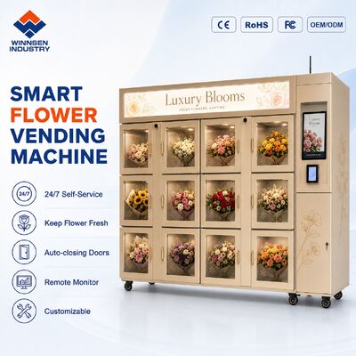 Chất lượng Máy bán hoa Winnsen 24h với hệ thống làm mát và làm ẩm và cửa kính kép cho sảnh khách sạn nhà máy