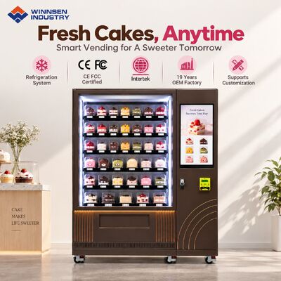 Chất lượng Winnsen Automatic Bakery Cake Vending Machine Chilled Pastry Display Cashless Payment for Retail Store nhà máy
