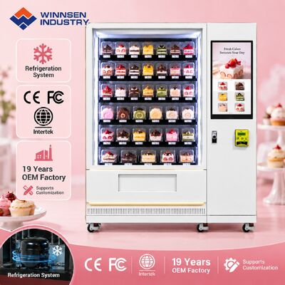 Chất lượng Winnsen Cake Vending Machine Cold Rolled Steel Cabinet Cashless Card QR Code Payment nhà máy