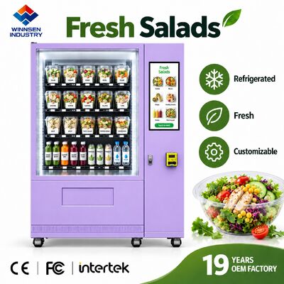 Chất lượng Winnsen Automatic Salad Vending Machine with Transparent Glass Display LED Shelves nhà máy