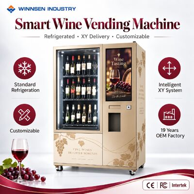 Chất lượng Winnsen 32 Inch Touch Screen Wine Vending Machine Refrigerated Commercial Grade Steel nhà máy