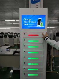 8 tủ khóa điện thoại di động miễn phí trạm sạc quảng cáo kiosk với ngôn ngữ khác nhau giao diện người dùng