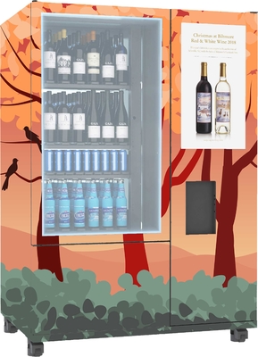 Máy bán hàng tự động chai thủy tinh thanh toán nhiều rượu whisky với thang máy băng tải