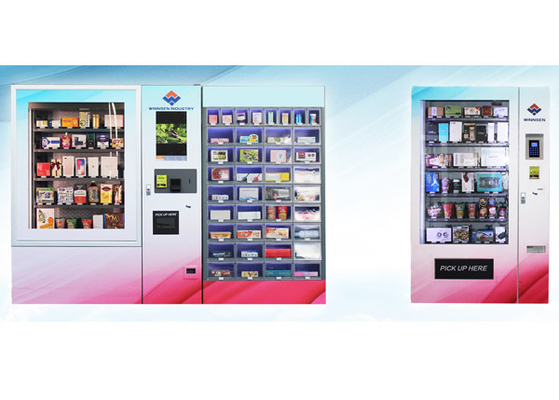 Màn hình cảm ứng 22 inch Máy bán hàng tự động Mini Mart Máy bán kẹo Gumball Kính Cupcake Sử dụng