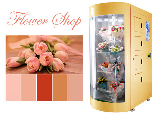 Máy bán hoa tự động cao cấp để bán bó hoa có cửa sổ kính trong suốt và hệ thống làm mát Bán hàng tự động thông minh